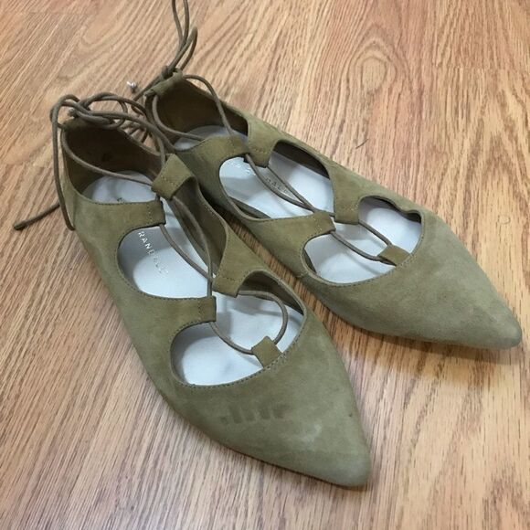 Loeffler Randall Brown Suede Lace Up Ballet Flats - Picture 5 of 10